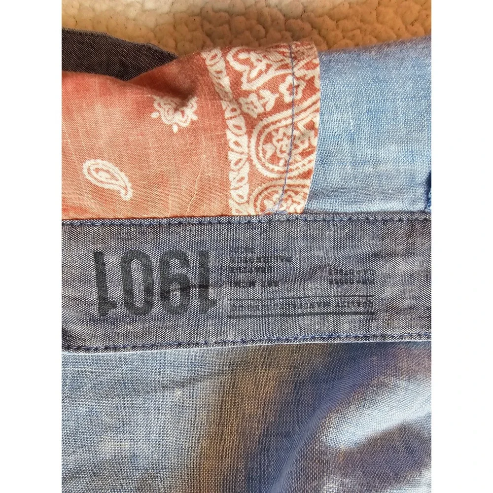 1901 Mens Slim Fit 100% Linen Shorts Light Blue 36 R Summer Chino
